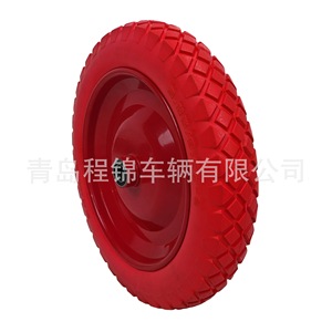 ยางรถเข็นเฉิงจิน ขนาด 13 นิ้ว ทำจากโพลียูรีเทนสีแดง สำหรับรถเข็นมือ - Product Image 1