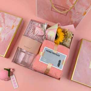 Promotional Wedding Gift Set for Guests Luxury Custom Logo Glass <b>Cup</b> Towel Girls' Return Gift Set - Product Image 3