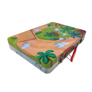 Enfants garçons jouet stockage cadeau poignée boîte jeu de société carte bloc de construction boîte en fer Durable résistant à la rouille Certification de sécurité - Product Image 2