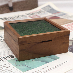 Luxury Walnut Wood Trinket Box Custom Color Pattern Glass Lid Wooden Jewelry Box Wood Gift Box for Newborn Baby <strong>Wedding</strong> <strong>Keepsake</strong> - Product Image 5