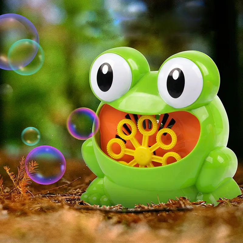 2021 yeni sevimli kurbağa otomatik makine sabun su üfleyici açık oyuncaklar kurbağa makinesi yaz oyuncaklar