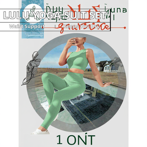 Ensemble 2 pièces de yoga Lulu pour femme, collection automne, sexy, débardeur de sport, fitness, taille haute, élastique, anti-transpiration - Product Image 2