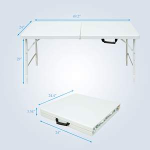 مخصص في الهواء الطلق 4ft المحمولة متعددة الوظائف مركز أضعاف مستطيلة البلاستيك طاولة تخييم للأحداث - Product Image 4