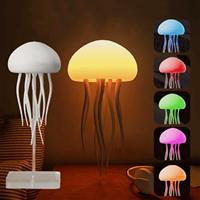 Lampe de chevet méduse flottante dégradé RVB améliorée LED silencieuse Lampara De Medusa commande vocale Source d'alimentation de la batterie enfichable