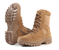 Bottes tactiques légères en cuir de vache, fermeture éclair latérale, bottes de randonnée en plein air, chaussures de sécurité