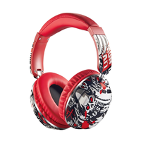Casque sans fil BT500 pour peinture, casque de jeu graffiti, casque stéréo supra-auriculaire, casque BT avec micro LED