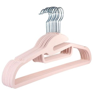 Lindon ขายส่งราคาถูกประหยัดพลังงาน Flocked ชุดแขวนไม้แขวนเสื้อกำมะหยี่50 Tie Bar - Product Image 4