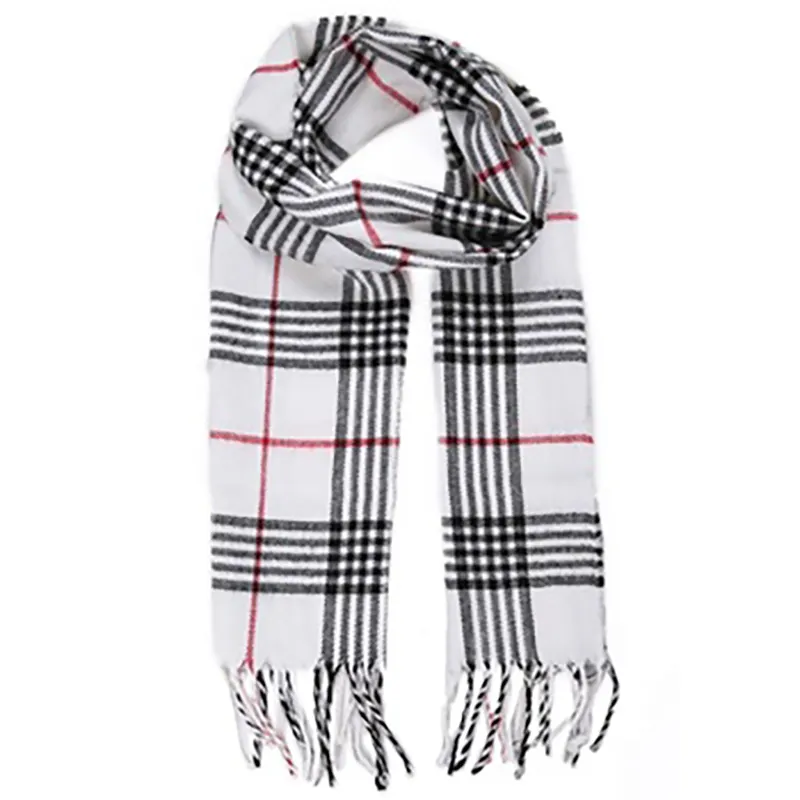 2022 New Style High Quality White Cashmere Scarves with Tassels Paid Men's Scarf Acrylic Fashion Scarf Shawl