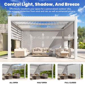 Pabellón de jardín al aire libre <span class=keywords><strong>Bioclima</strong></span> de aluminio, persiana de rejilla impermeable, pérgola y cenador para su espacio al aire libre - Product Image 3