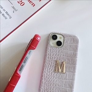 Luxe pour motif en cuir, lettre métallique <span class=keywords><strong>personnalisée</strong></span> pour étui 16 Pro Max, résistant aux chocs et à l'eau - Product Image 5