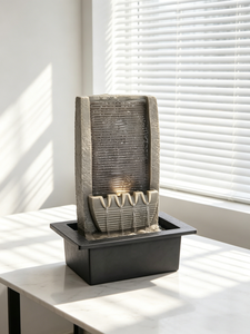 <span class=keywords><strong>Fontaine</strong></span> <span class=keywords><strong>murale</strong></span> moderne Zen en résine avec cascade et lumière LED, <span class=keywords><strong>fontaine</strong></span> d'eau <span class=keywords><strong>de</strong></span> bureau pour la maison et le bureau - Product Image 3