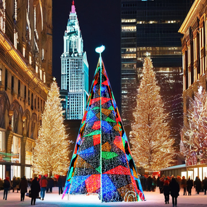 Suministro de fábrica al por mayor árbol de Navidad al aire libre con luces LED árbol de Navidad artificial gigante de PVC - Product Image 1