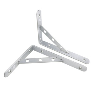 Étagère murale triangulaire en acier inoxydable épaissi, support de fixation pour lavabo, connecteur de cloison, support d'étagère - Product Image 3