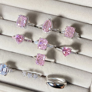 Anillos de Compromiso y Promesa de Boda con Circonita Cúbica Rosa, Accesorios de Joyería con Encanto, Regalos para Mujer - Product Image 4