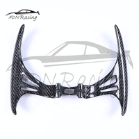 Pédales de changement de vitesse extensibles en fibre de carbone noire brillante avec signe + - rouge pour Infiniti Q50 Q50S G35 G37 GTR R35 370z Q60