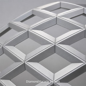 Revestimiento de Fachada de Pared Cortina con Patrón de Diamante, Revestimiento Exterior de Aleación de Aluminio para Edificios, para Proyectos Comerciales - Product Image 2