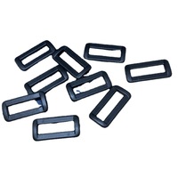 Boucles de fixation pour sangles, ceintures et rubans – Boucles rectangulaires en plastique – Tailles personnalisées – Noir