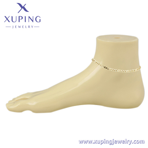A00757209 <span class=keywords><strong>Bijoux</strong></span> Xuping – Chaîne de cheville élégante en cuivre plaqué <span class=keywords><strong>or</strong></span> 14 carats, design léger et luxueux, respectueux de l'environnement - Product Image 6