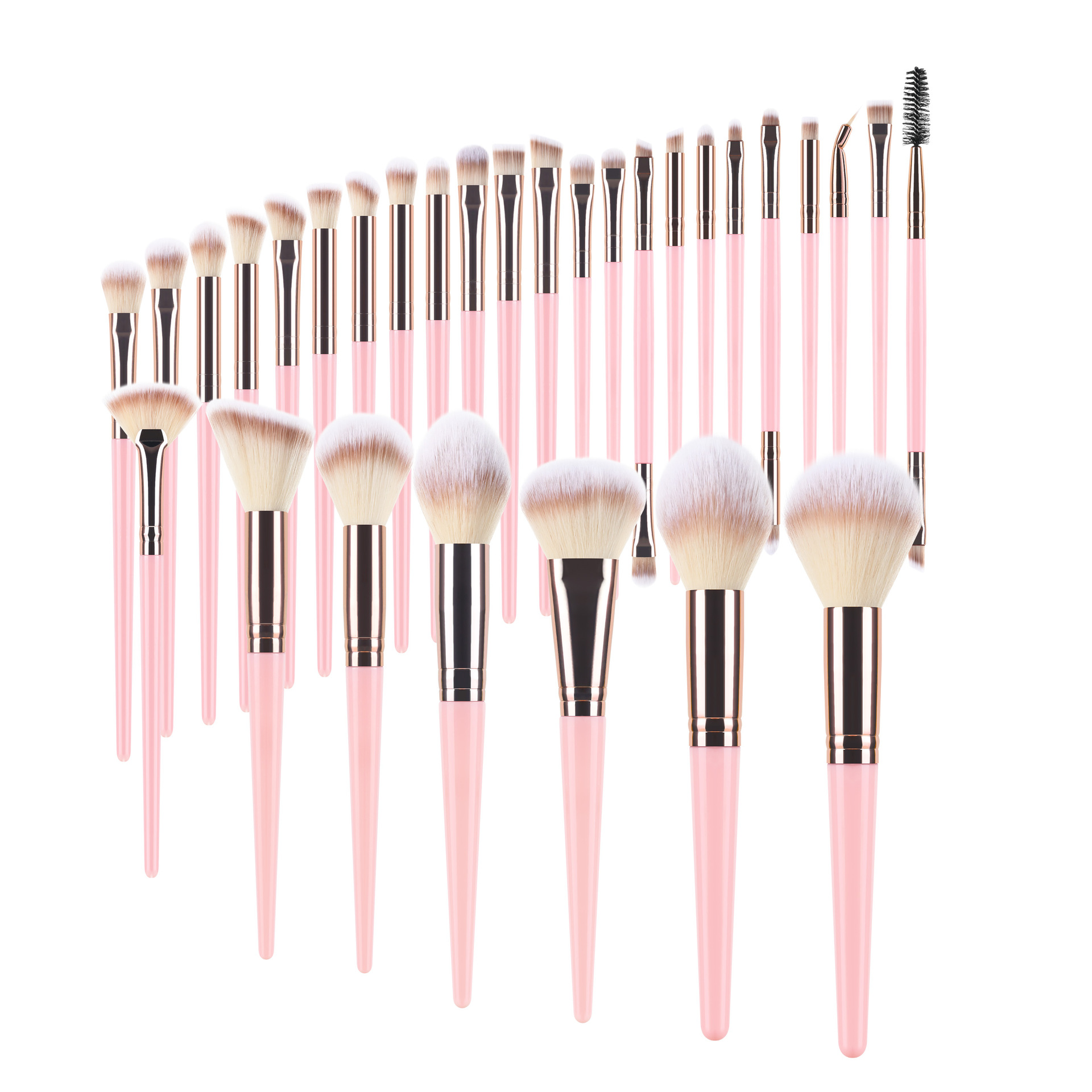 แปรงแต่งหน้าสีชมพู 30 ชิ้น