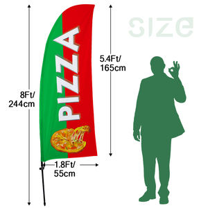 ชุดเสาธงขนนกพิมพ์ลายแบบสปอร์ตชุดพิซซ่าพิมพ์ดิจิตอลวัสดุอลูมิเนียมพับได้พกพาได้ - Product Image 2