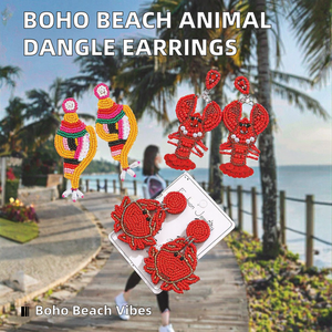 Hermosos Pendientes Colgantes Boho Hechos a Mano con Cuentas de Arroz y Diseños de Animales (Cangrejo, Langosta, Pez Tropical) para Mujer, Joyería Divertida de Verano para la Playa - Product Image 2