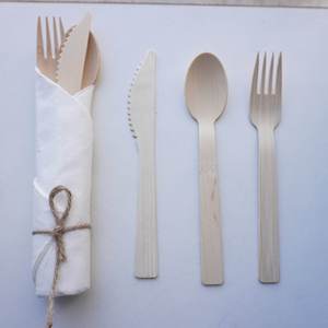 Ensemble de couverts biodégradables en bambou personnalisés avec étiquette privée, cuillère, fourchette, couteau jetables pour les fêtes, la restauration et les dîners - Product Image 1