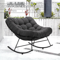 Fauteuil à bascule moderne en métal STG pour jardin et terrasse, style européen et américain, portable et léger, idéal pour villa
