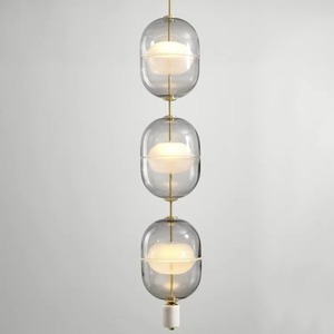 Lámpara de Araña de Vidrio de Diseño Nórdico Creativo para Restaurante, Iluminación Posmoderna para Vestíbulo, Barra, Escalera, Accesorios de Iluminación para Habitación - Product Image 4