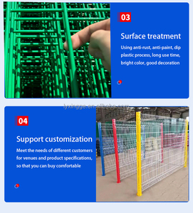 Dễ dàng lắp ráp PVC tráng V uốn cong dây lưới hàng rào vườn ngoài trời 3D hàng rào với đào hình dạng bài - Product Image 4