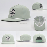 Casquette trucker Richardson 256 à 5 panneaux non structurée en polyester à séchage rapide, casquettes à visière plate brodées vierges, casquettes snapback style « Dad Hat » avec corde