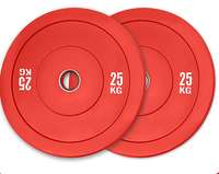 Ensemble de plaques de poids UNIQ avec plaques de poids en caoutchouc Vigine codées par couleur pour l'entraînement musculaire