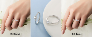 Anillo de Compromiso Clásico de Plata 925 con Moissanita, Corte Brillante Redondo, Engaste de Estrella, Joyería para Mujer - Product Image 6