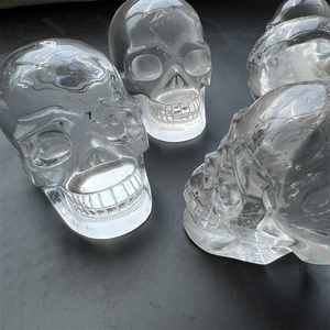 Đầu Lâu Thạch Anh Trong Suốt Tự Nhiên Đầu Lâu Pha Lê Thủ Công Chất Lượng Cao Chạm Khắc Rõ Nét Trong Suốt Đầu Lâu Pha Lê Cầu Vồng - Product Image 4