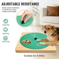 Planche à gratter pour chiens à résistance réglable avec 6 bols en acier inoxydable, pour le toilettage des pattes, en bois antidérapant