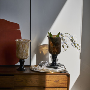 Lámpara de viento de estilo francés nórdico de alta gama, portavelas, florero de vidrio de doble propósito, estilo retro, florero suave para el hogar, adornos para floreros. - Product Image 4