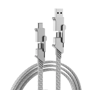 제조업체 판매 아연 합금 4 in 1 데이터 케이블 직접 1M 유형 c USB 케이블 전화 고속 충전 USB 데이터 케이블