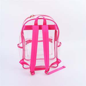 Keyかもしれホットセール学校に戻るパーソナライズされたChenilleレターパッチ学生ブックバッグ透明防水PVC子供用クリアバックパック - Product Image 2