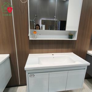 Nuevo Mueble de Baño Blanco con Espejo Tipo Panal, Plataforma de Exhibición sin Obstáculos, Lavabo Blanco - Product Image 3