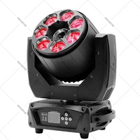 FEIYUEYUE DMX512 7x40W LED RGBW Moving Head Bee Eyes Zoom Wash Light + 8W RGB Laser Light pour Scène/Club/Événements Festifs