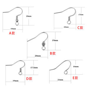 SDA boca de peixe em forma de U ganchos 316 titânio aço orelha fio mola frisada componentes para brincos DIY acessórios - Product Image 6