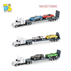 Camión Militar <span class=keywords><strong>de</strong></span> Ingeniería <span class=keywords><strong>de</strong></span> bomberos para niños, material <span class=keywords><strong>de</strong></span> aleación, con cabezal <span class=keywords><strong>de</strong></span> remolque, 2 coches deportivos, gran oferta - Product Image 2