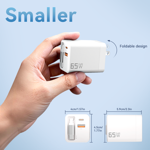 <span class=keywords><strong>Chargeur</strong></span> GaN <span class=keywords><strong>65W</strong></span> 3 ports PD QC3.0, adaptateur de charge <span class=keywords><strong>rapide</strong></span> USB C pour téléphones, ordinateurs portables, tablettes - Product Image 4