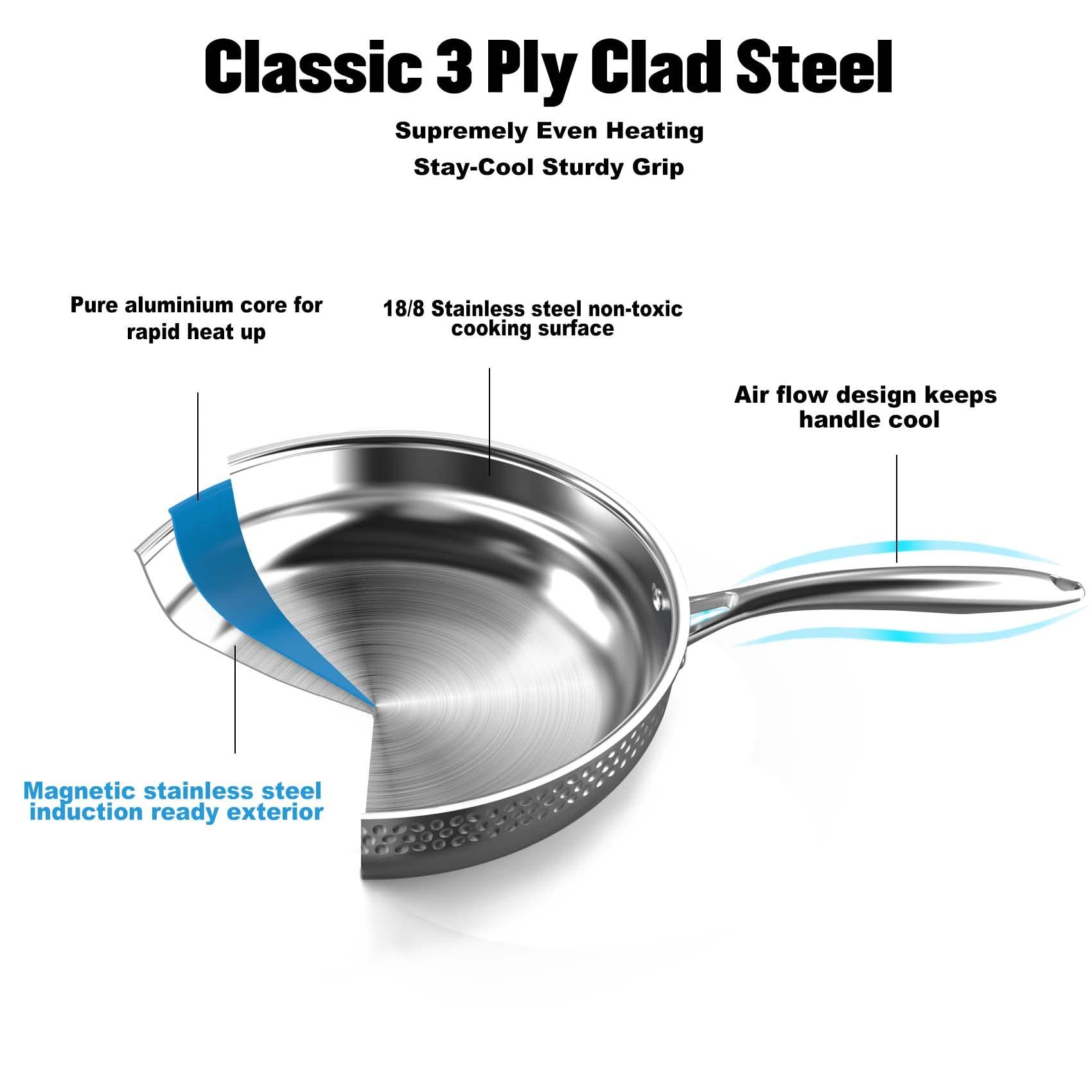 New Design 14-Piece Modern Hammer Pattern Triply Stainless Steel Eco-Friendly Durable Healthy Pots and Pans for Cooking · image 4