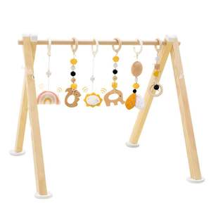 Gimnasio <span class=keywords><strong>de</strong></span> Actividades para Bebés <span class=keywords><strong>de</strong></span> Madera, Seguro y en Oferta, con Juguetes Colgantes y Mordedores <span class=keywords><strong>de</strong></span> Madera - Product Image 1