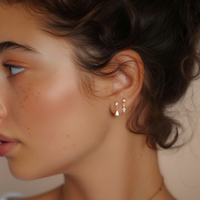 YML&Wholesale Boucles d'oreilles pendantes en argent S925 avec zircon, plaquées or, ensemble de boucles d'oreilles superposées, accessoires de bijoux en gros