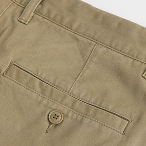 Por encargo de los hombres de entrenamiento de algodón Chinos Pantalones de cintura alta recto Color sólido ligero bordado estilo Casual al por mayor - Product Image 6
