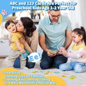 Cartes flash parlantes en peluche Aullsaty pour les garçons et les filles de 1 à 6 ans, jouets sensoriels pour l'autisme, apprentissage éducatif Montessori, parole - Product Image 5