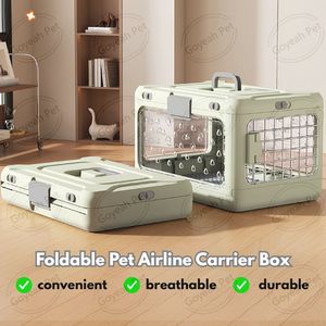 Cage de <span class=keywords><strong>transport</strong></span> pliable pour animaux de compagnie, respirante, transparente, pour extérieur, avec poignée - Product Image 2