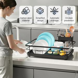 <span class=keywords><strong>Escurridor</strong></span> de Platos Compacto de Acero al Carbono para Fregadero con Soporte para Vajilla y Cubiertos, Organizador de Secado para Espacios Pequeños - Product Image 2