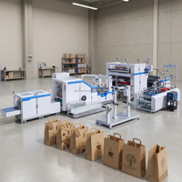 Machine automatique de fabrication de sacs en papier kraft à fond carré pour le shopping et l'alimentation, utilisée dans les usines de fabrication